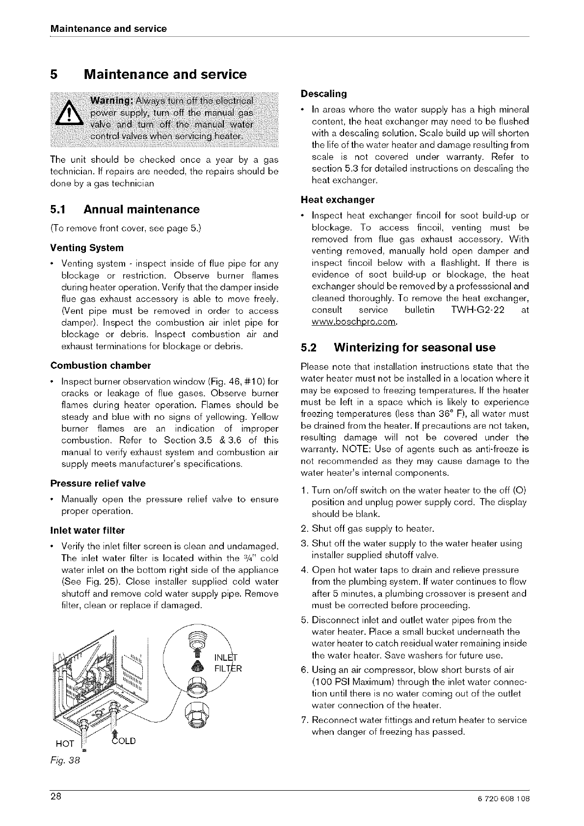 BOSCH Water Heater, Gas Manual L0807391