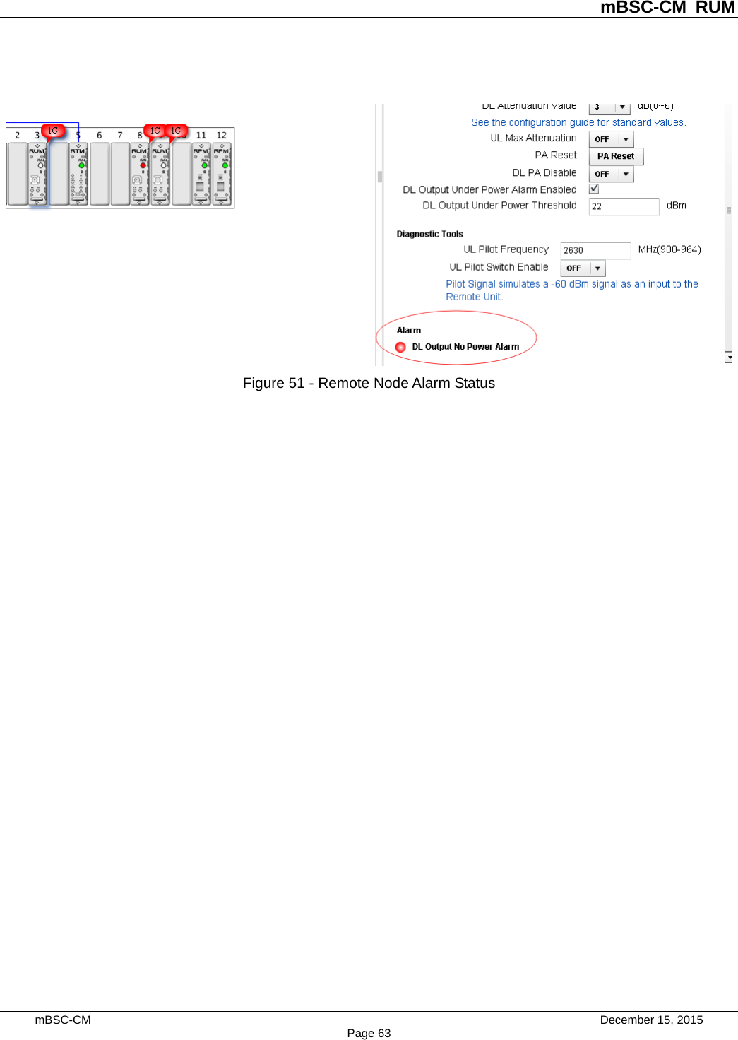          mBSC-CM RUM   mBSC-CM                                 December 15, 2015 Page 63   Figure 51 - Remote Node Alarm Status 