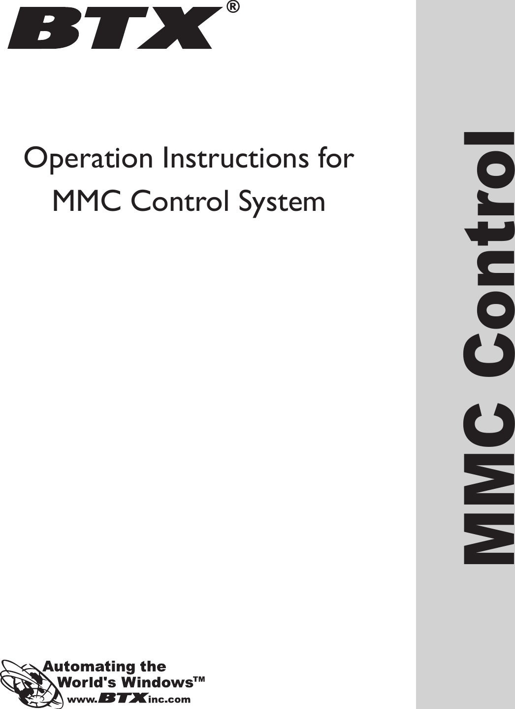 Operation Instructions forMMC Control SystemMMC Control