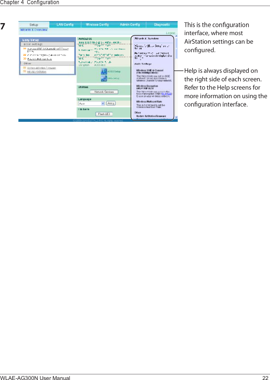 WLAE-AG300N User Manual 22é·²¬»®º¿½»ô ©¸»®» ³±-¬ ß·®Í¬¿¬·±² -»¬¬·²¹- ½¿² ¾» Ø»´° ·- ¿´©¿§- ¼·-°´¿§»¼ ±² ¬¸» ®·¹¸¬ -·¼» ±º »¿½¸ -½®»»²ò Î»º»® ¬± ¬¸» Ø»´° -½®»»²- º±® ³±®» ·²º±®³¿¬·±² ±² «-·²¹ ¬¸» 