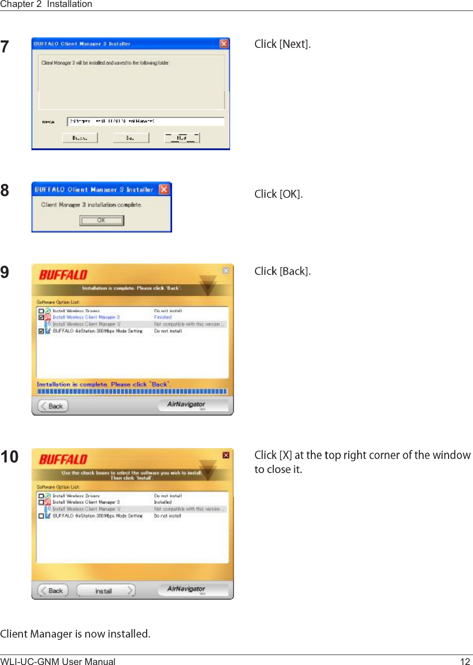 WLI-UC-GNM User Manual 12Chapter 2  Installation78910 ¬± ½´±-» ·¬ò