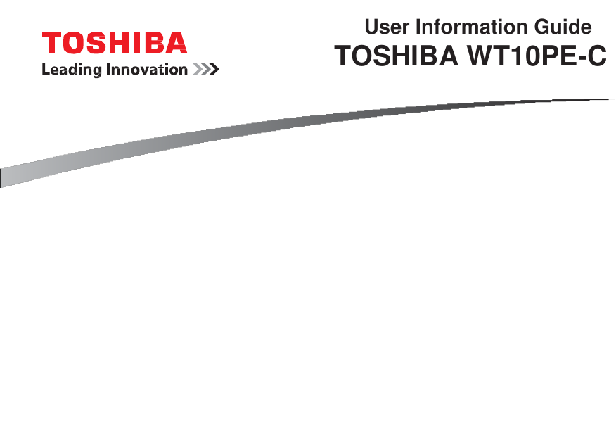 User Information Guide TOSHIBA WT10PE-C 