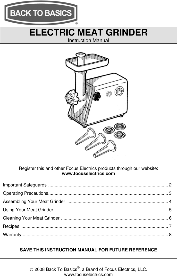 back to basics meat grinder 4500 parts