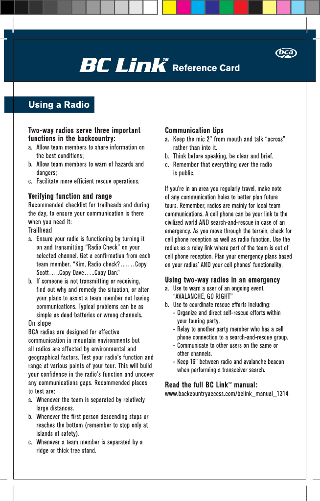 Reference Card