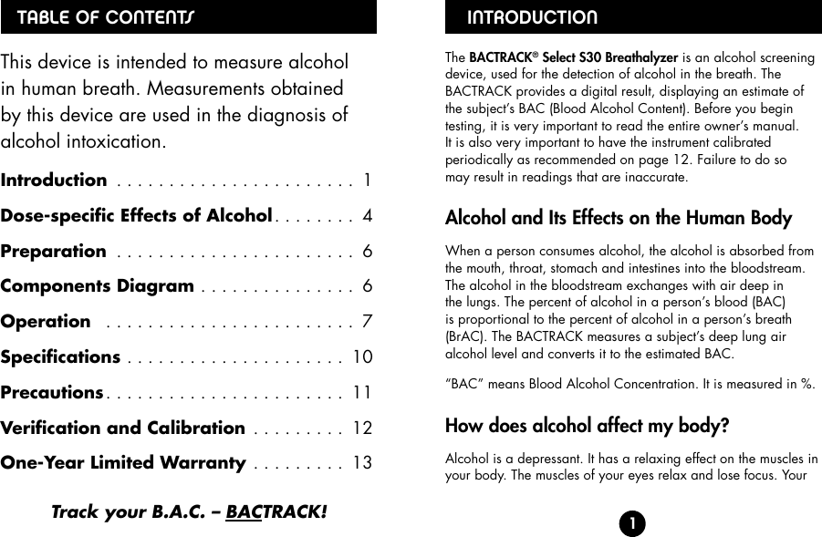 Page 2 of 11 - Bactrack Bactrack-S30-Users-Manual- Select S30 Breathalyzer Owner's Manual  Bactrack-s30-users-manual