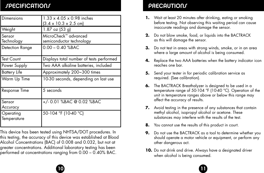 Page 7 of 11 - Bactrack Bactrack-S30-Users-Manual- Select S30 Breathalyzer Owner's Manual  Bactrack-s30-users-manual