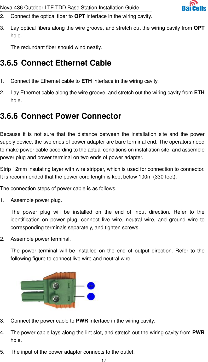 Page 22 of Baicells Technologies MBS2130 LTE-TDD Base Station User Manual Nova 436 Outdoor LTE TDD Base Station