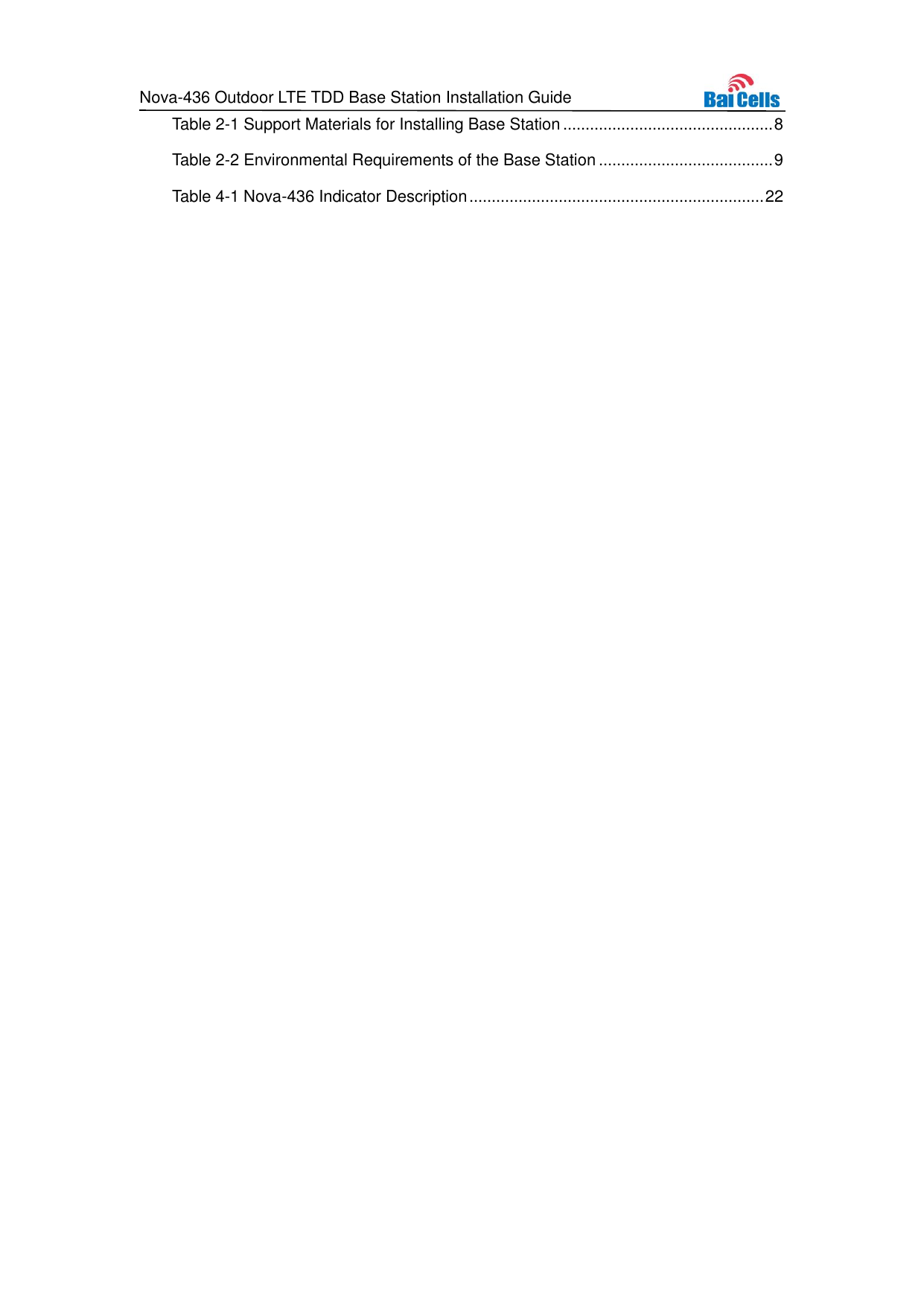 Page 5 of Baicells Technologies MBS2130 LTE-TDD Base Station User Manual Nova 436 Outdoor LTE TDD Base Station