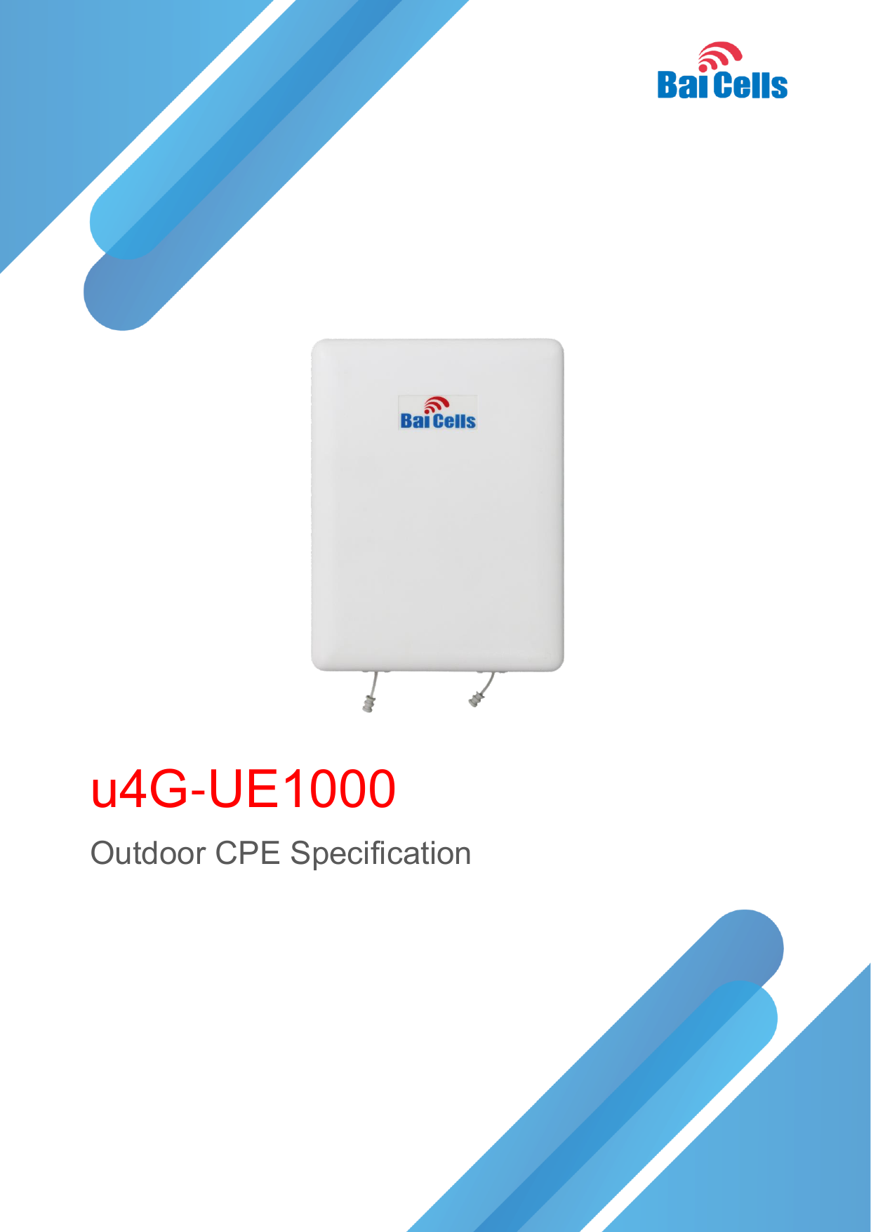       u4G-UE1000 Outdoor CPE Specification 