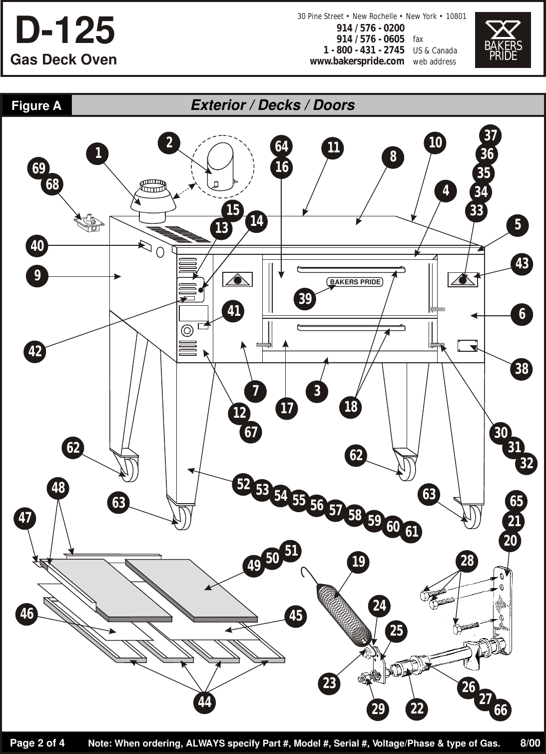 Page 2 of 4 - Bakers-Pride-Oven Bakers-Pride-Oven-Bakers-Pride-D-125-Users-Manual- D125 Parts List  Bakers-pride-oven-bakers-pride-d-125-users-manual