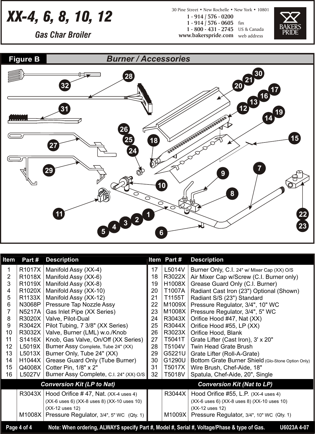 Page 4 of 4 - Bakers-Pride-Oven Bakers-Pride-Oven-Dante-Xx-10-Users-Manual- XX Parts List  Bakers-pride-oven-dante-xx-10-users-manual