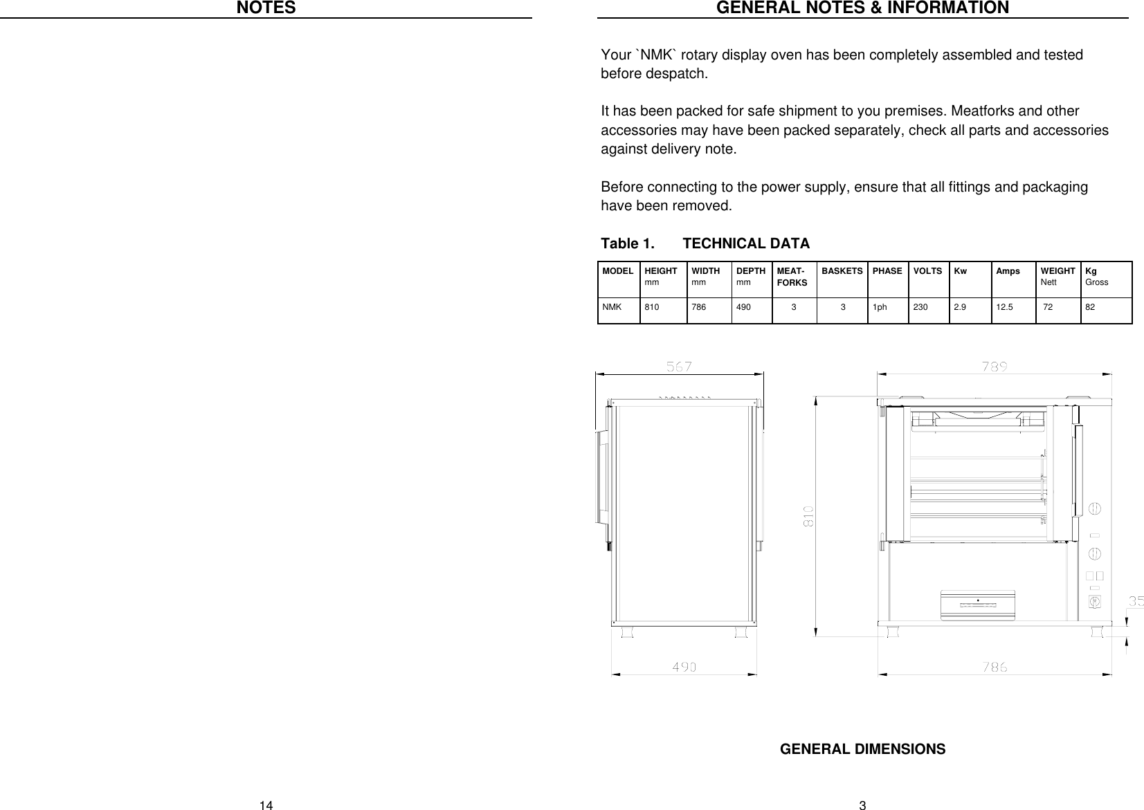 Page 3 of 8 - Bakers-Pride-Oven Bakers-Pride-Oven-Rotary-Oven-Nmk-Users-Manual- NMK Installation Manual  Bakers-pride-oven-rotary-oven-nmk-users-manual