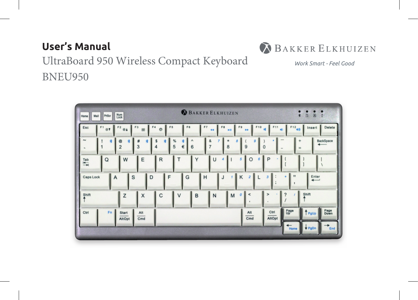 Page 1 of Bakker Elkhuizen BNEU950 UltraBoard 950 Wireless Compact Keyboard User Manual BAK16023 manual Ultraboard 940 indd