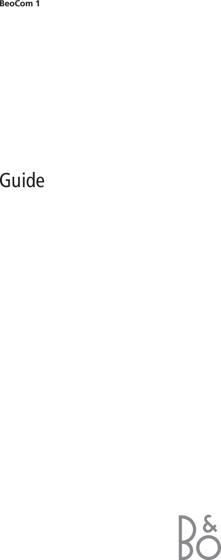 BeoCom 1Guide