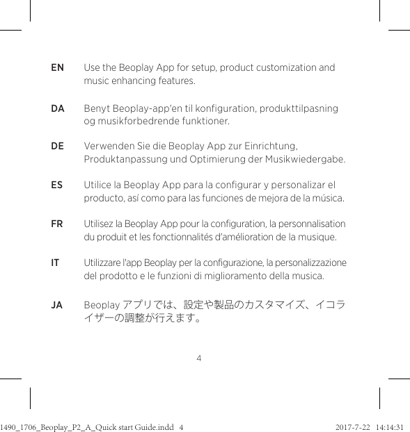 Page 4 of Bang and Olufsen a s BEOP2 Bluetooth Speaker User Manual 