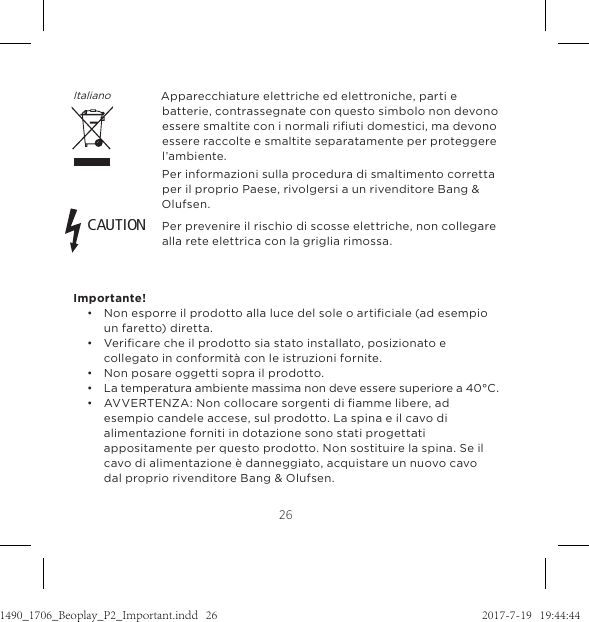 Page 43 of Bang and Olufsen a s BEOP2 Bluetooth Speaker User Manual 