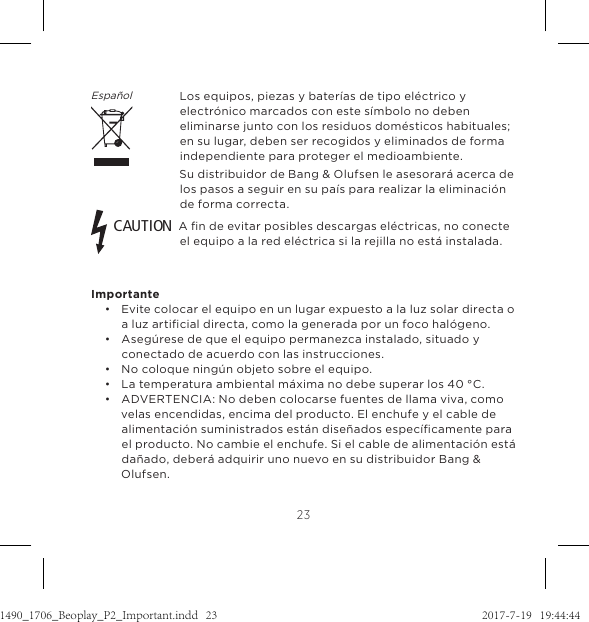Page 46 of Bang and Olufsen a s BEOP2 Bluetooth Speaker User Manual 