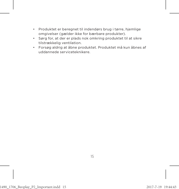 Page 54 of Bang and Olufsen a s BEOP2 Bluetooth Speaker User Manual 
