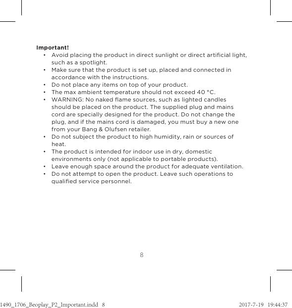 Page 61 of Bang and Olufsen a s BEOP2 Bluetooth Speaker User Manual 