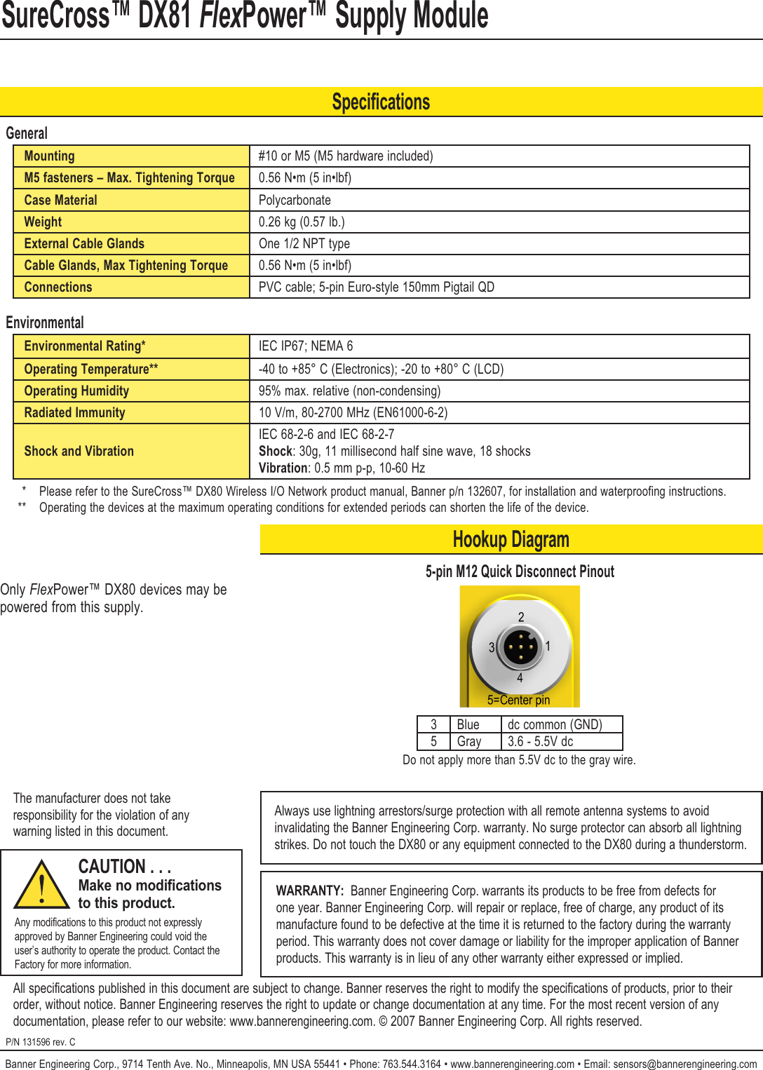 Banner Surecross Dx81 Users Manual Flexpower Module