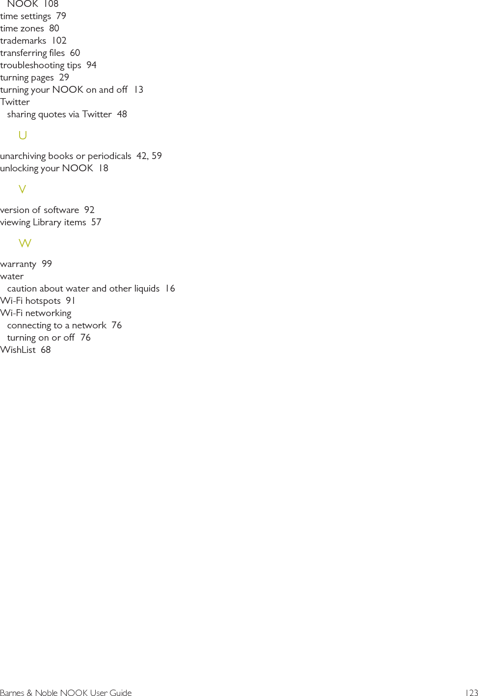 124  Barnes &amp; Noble NOOK User Guide