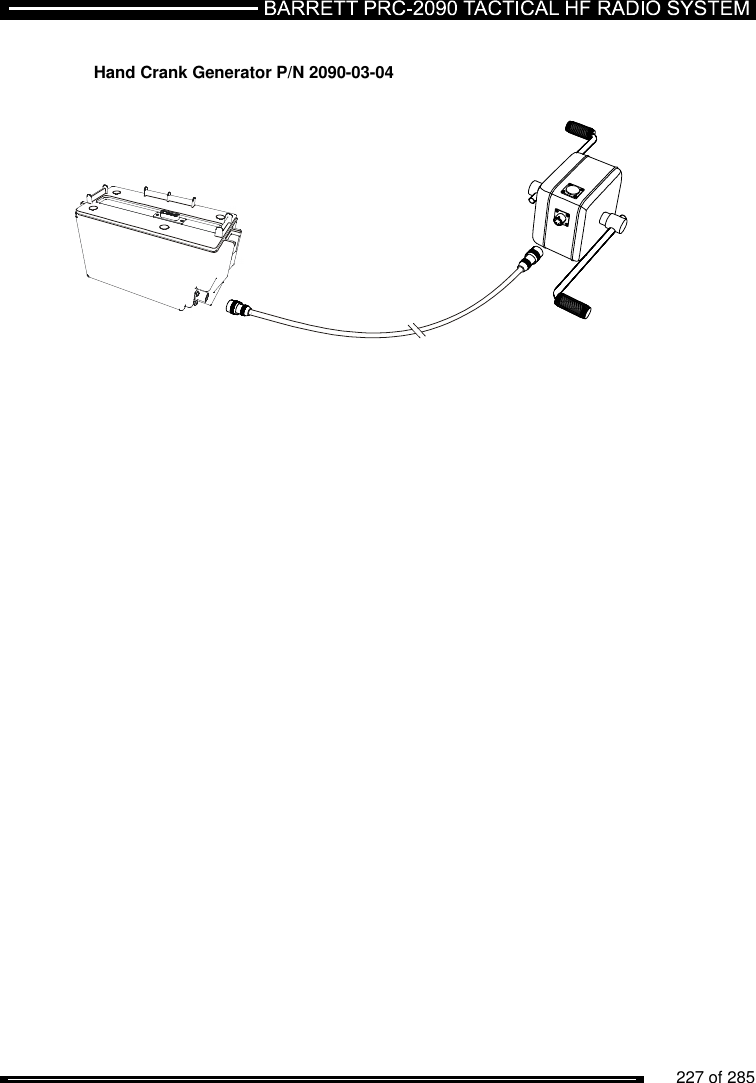          227 of 285                Hand Crank Generator P/N 2090-03-04      