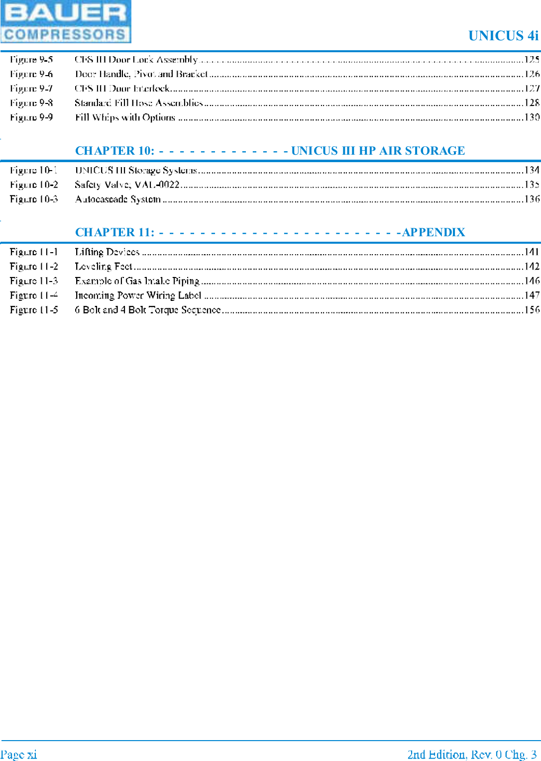UNICUS 4iCHAPTER 10: - - - - - - - - - - - - - UNICUS III HP AIR STORAGECHAPTER 11: - - - - - - - - - - - - - - - - - - - - - - - -APPENDIX