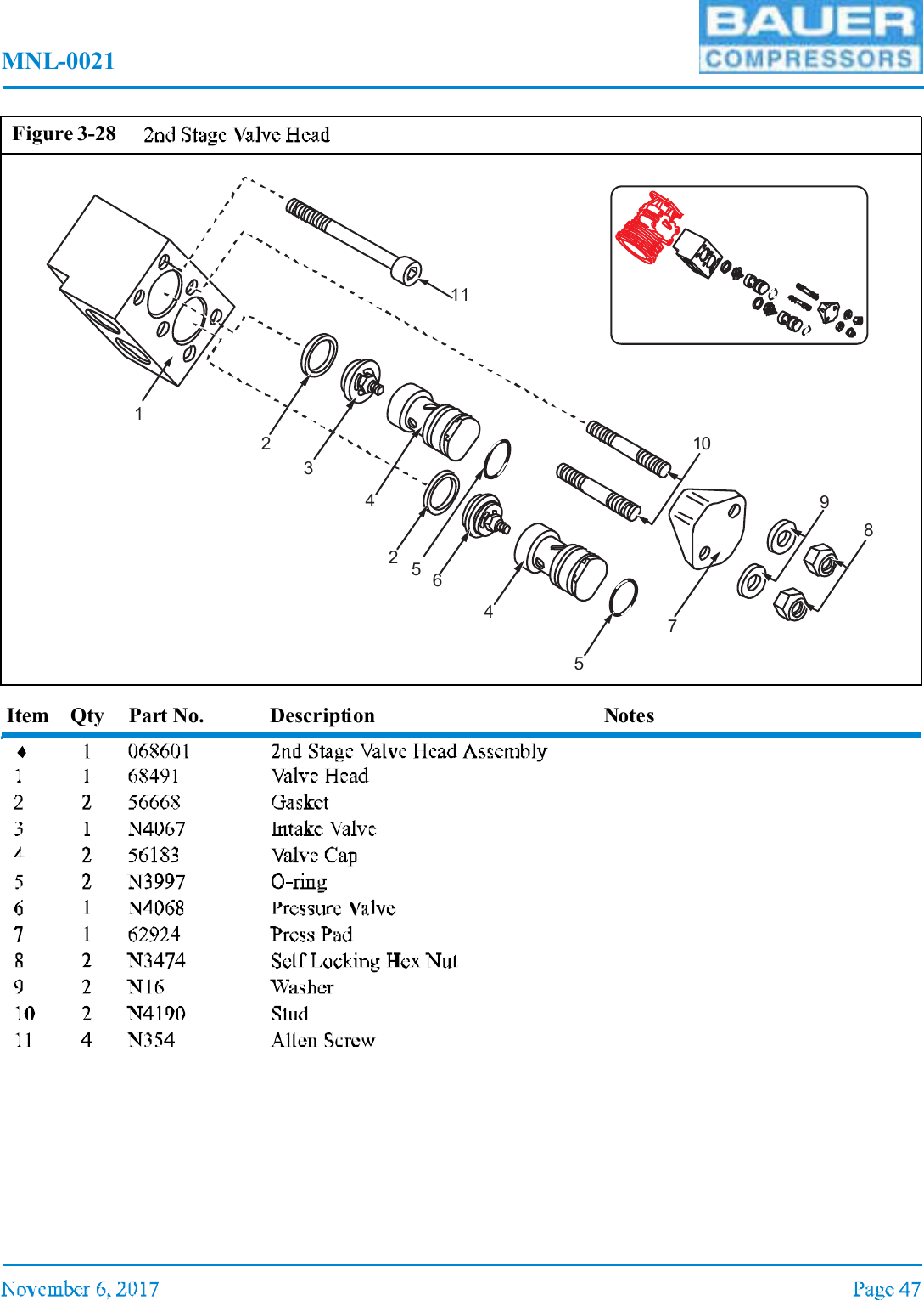 MNL-0021Item Qty Part No. Description NotesFigure 3-281234455678910112