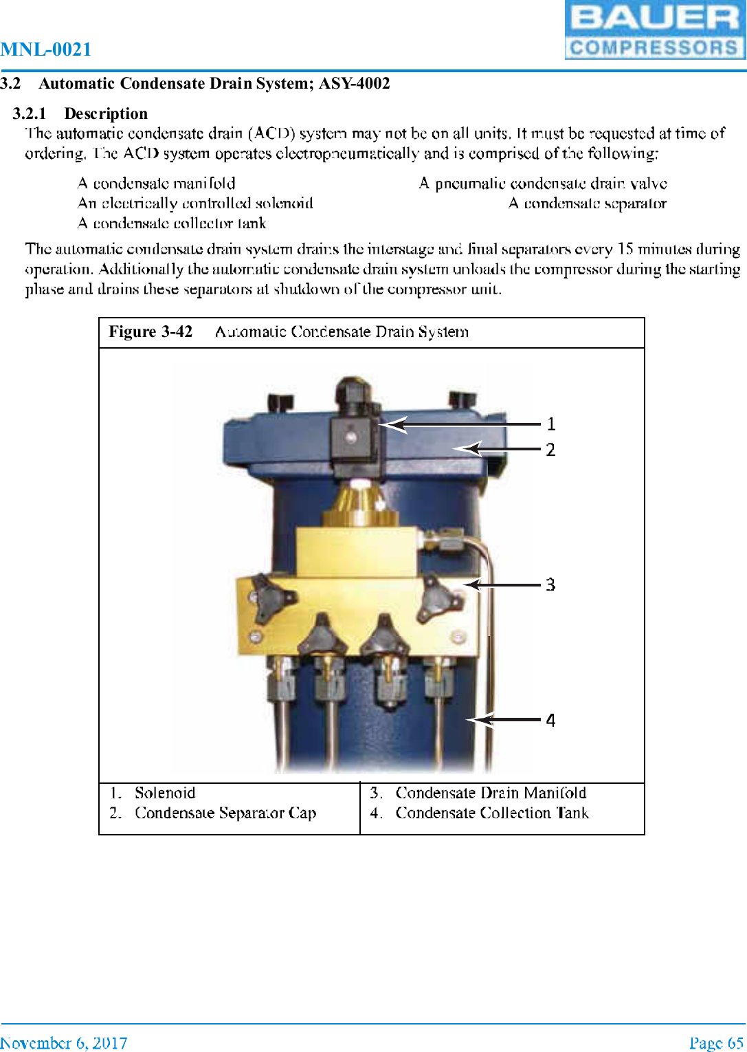MNL-00213.2 Automatic Condensate Drain System; ASY-40023.2.1 DescriptionFigure 3-42