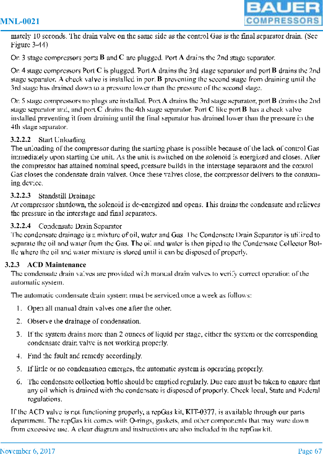 MNL-0021B C AC A BBA BC C B3.2.2.23.2.2.33.2.2.43.2.3 ACD Maintenance