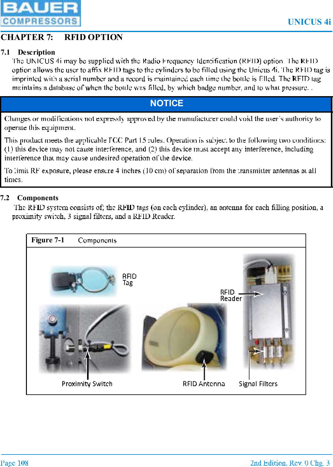 UNICUS 4iCHAPTER 7: RFID OPTION 7.1 Description7.2 Components NOTICEFigure 7-1