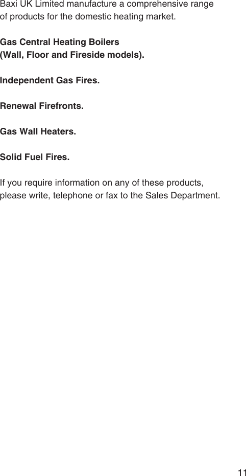 Page 11 of 12 - Baxi-Potterton Baxi-Potterton-Baxi-Combi-Instant-105E-Users-Manual- 248742  Baxi-potterton-baxi-combi-instant-105e-users-manual