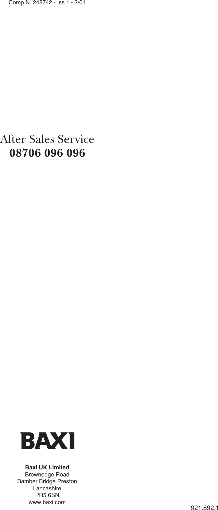 Page 12 of 12 - Baxi-Potterton Baxi-Potterton-Baxi-Combi-Instant-105E-Users-Manual- 248742  Baxi-potterton-baxi-combi-instant-105e-users-manual