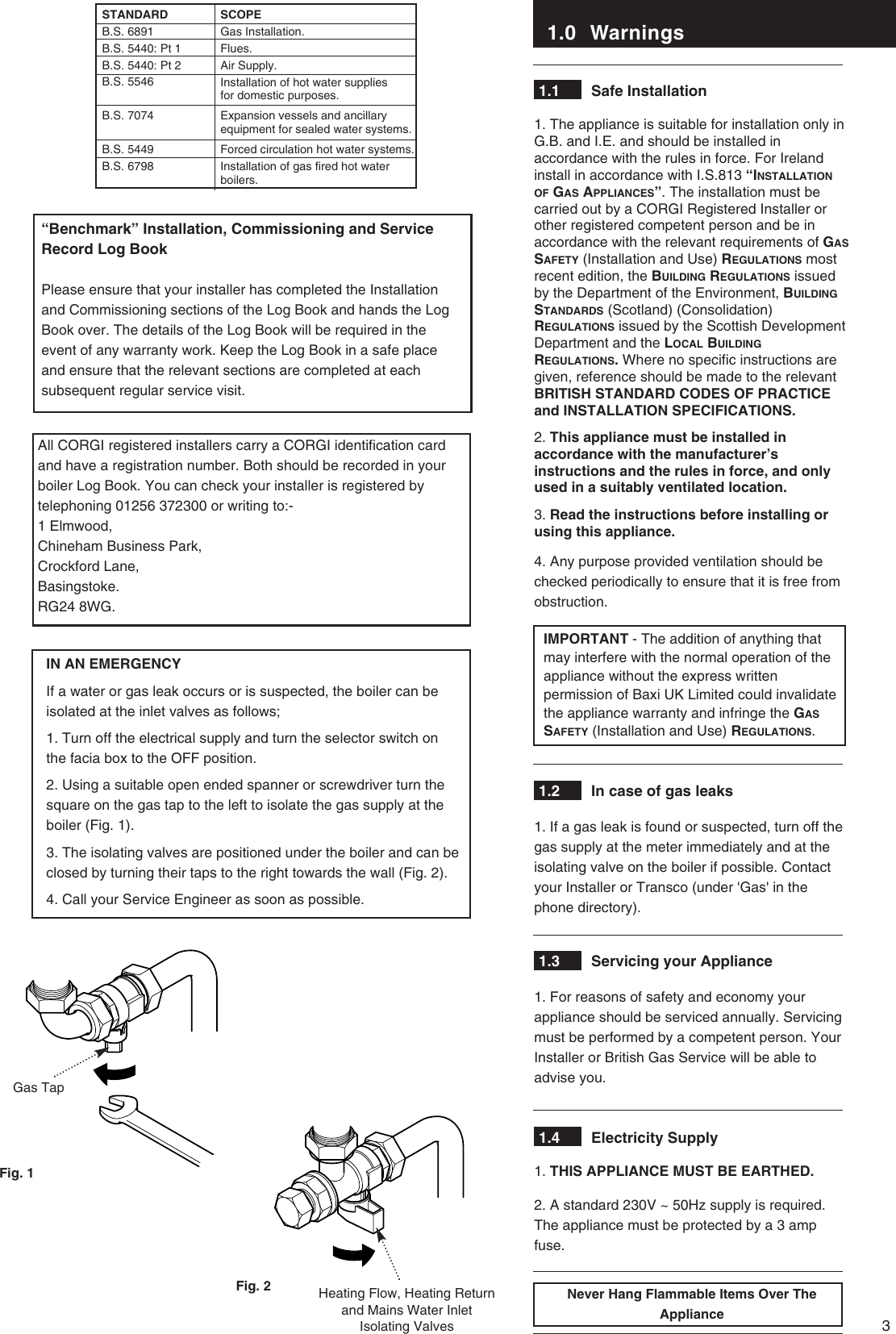 Page 3 of 12 - Baxi-Potterton Baxi-Potterton-Baxi-Combi-Instant-105E-Users-Manual- 248742  Baxi-potterton-baxi-combi-instant-105e-users-manual