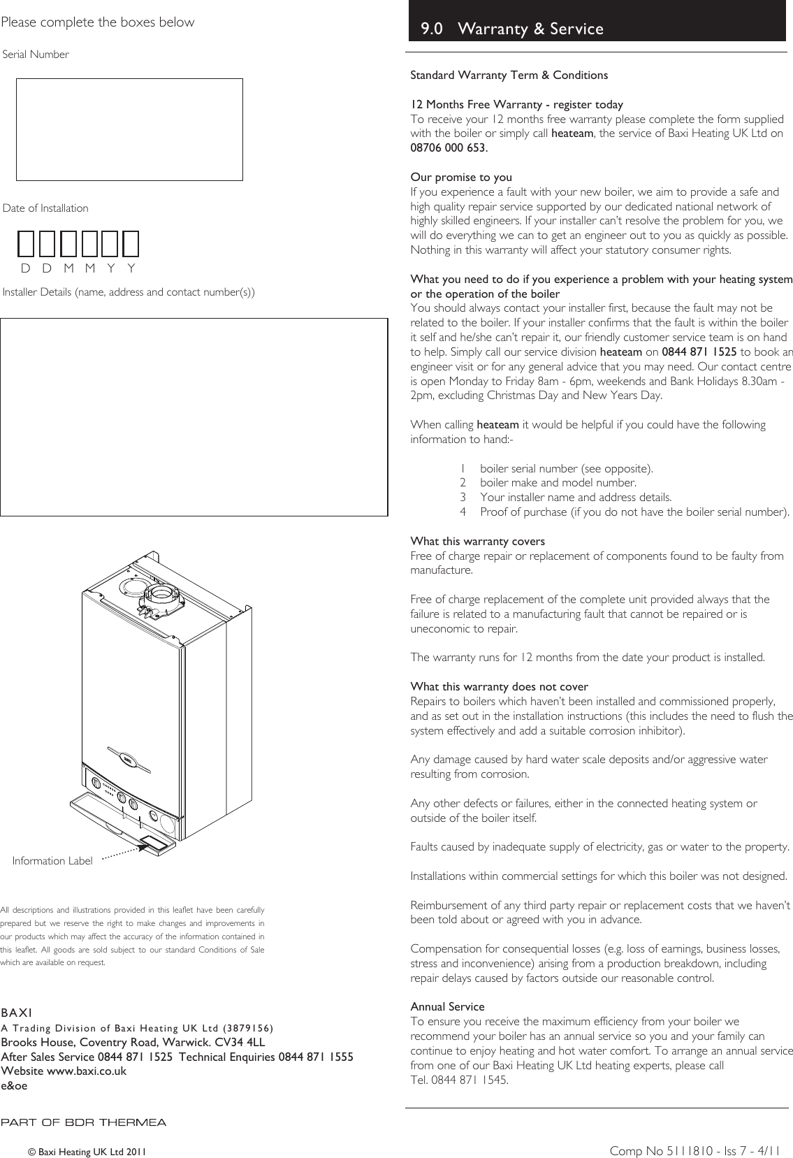Page 12 of 12 - Baxi Baxi-Combi-105-He-Owners-Manual- 5119467 Operating  Baxi-combi-105-he-owners-manual