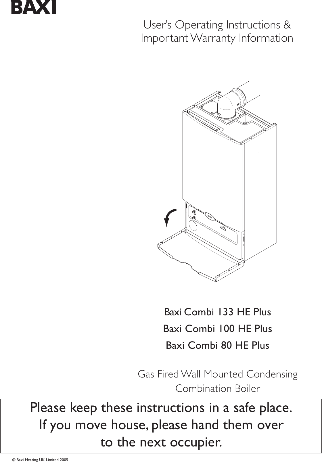 Page 1 of 12 - Baxi Baxi-Combi-133-He-Plus-100-He-Plus-And-80-He-Plus-Owners-Manual- 5109930  Baxi-combi-133-he-plus-100-he-plus-and-80-he-plus-owners-manual