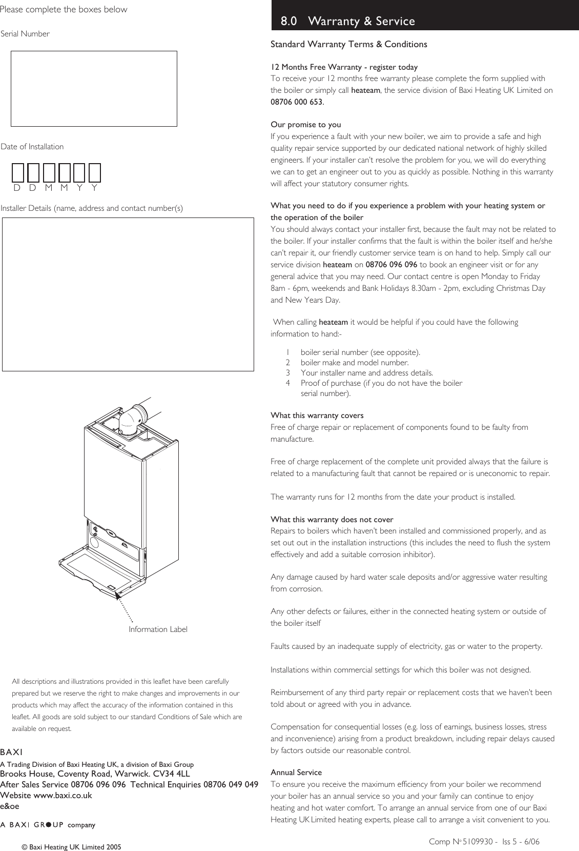 Page 12 of 12 - Baxi Baxi-Combi-133-He-Plus-100-He-Plus-And-80-He-Plus-Owners-Manual- 5109930  Baxi-combi-133-he-plus-100-he-plus-and-80-he-plus-owners-manual