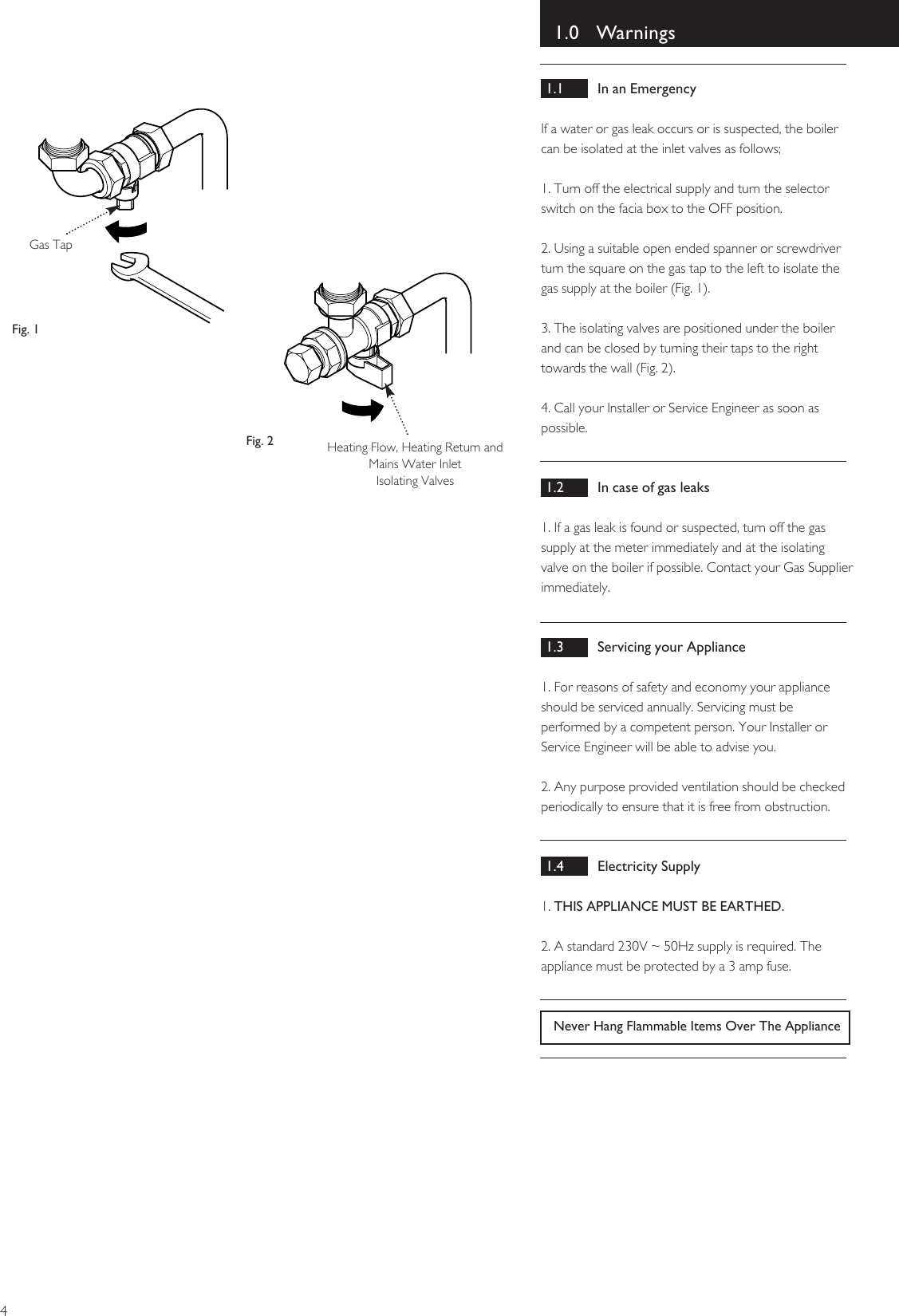 Page 4 of 12 - Baxi Baxi-Combi-Instant-80-He-And-105-He-Owners-Manual- 5111808 Operating  Baxi-combi-instant-80-he-and-105-he-owners-manual