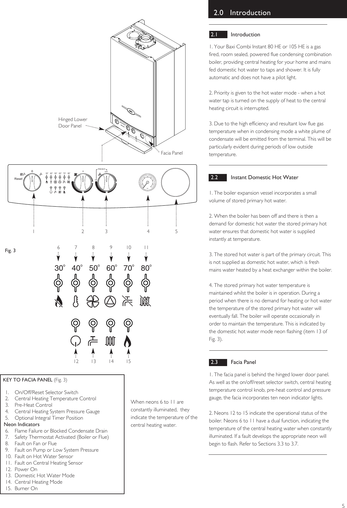 Page 5 of 12 - Baxi Baxi-Combi-Instant-80-He-And-105-He-Owners-Manual- 5111808 Operating  Baxi-combi-instant-80-he-and-105-he-owners-manual