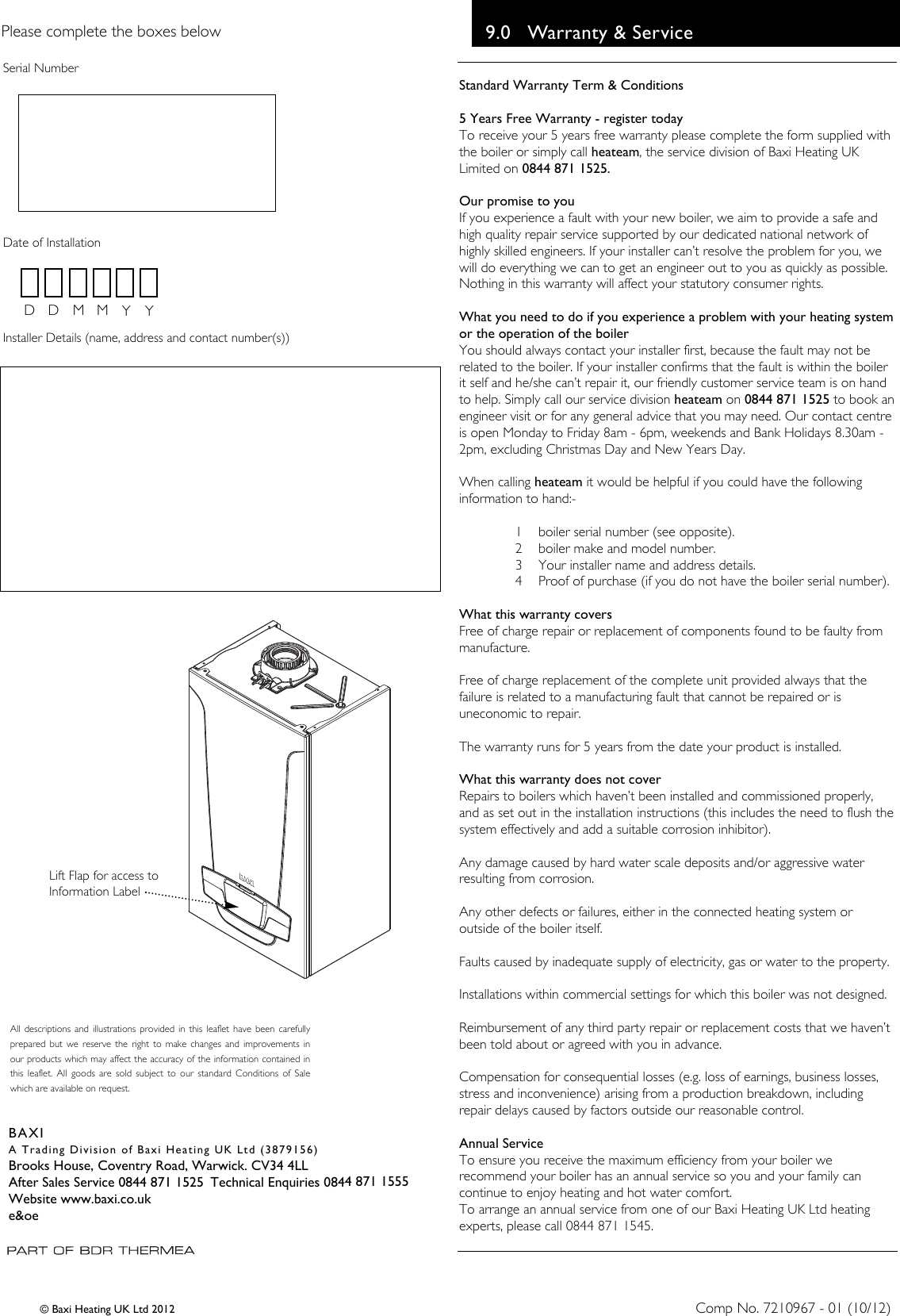 Page 12 of 12 - Baxi Baxi-Neta-Tec-Combi-Ga-Owners-Manual 7210967 Neta-tec Plus User