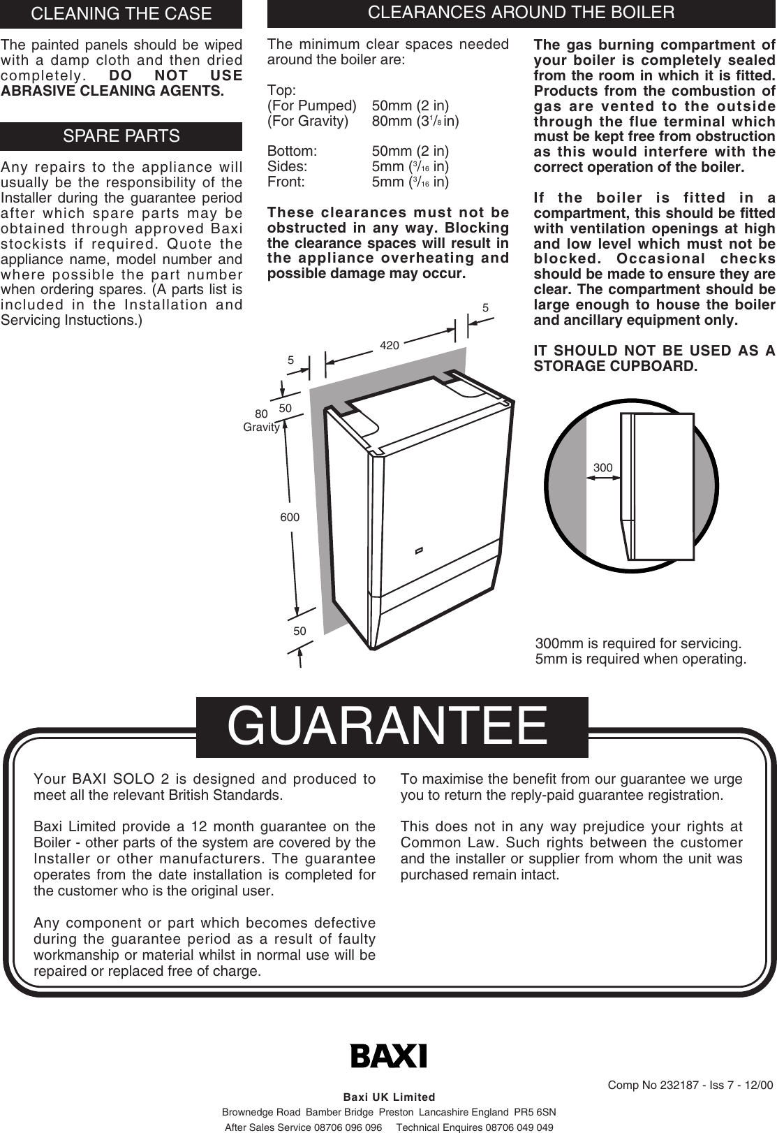 Page 4 of 4 - Baxi Baxi-Solo-2-Rs-Owners-Manual- 232187  Baxi-solo-2-rs-owners-manual