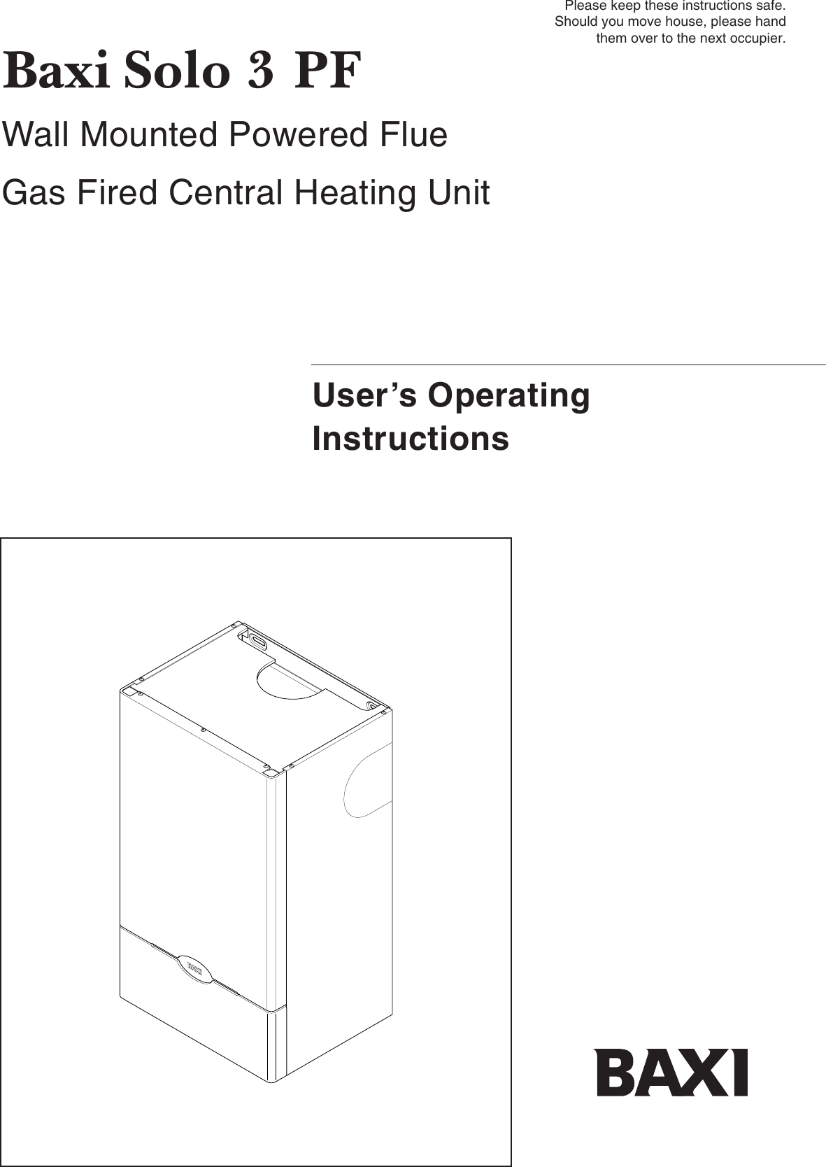 Page 1 of 8 - Baxi Baxi-Solo-3-Pf-Owners-Manual- 244097  Baxi-solo-3-pf-owners-manual