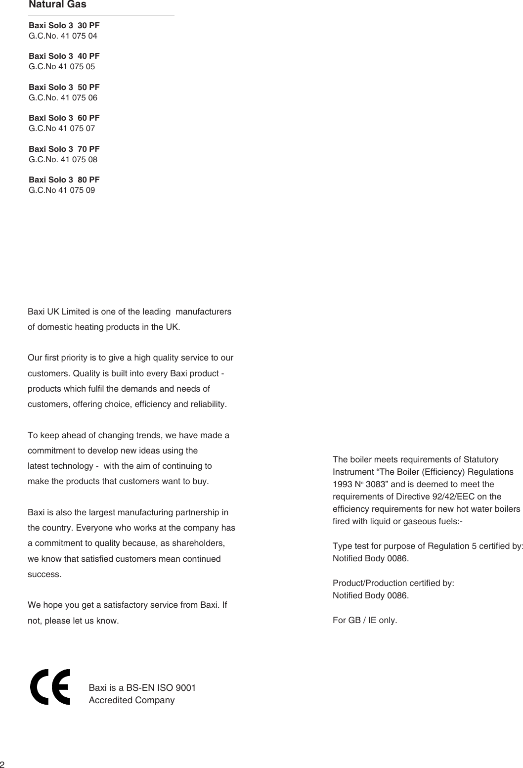 Page 2 of 8 - Baxi Baxi-Solo-3-Pf-Owners-Manual- 244097  Baxi-solo-3-pf-owners-manual