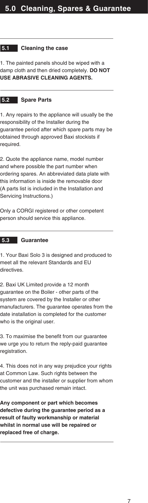 Page 7 of 8 - Baxi Baxi-Solo-3-Pf-Owners-Manual- 244097  Baxi-solo-3-pf-owners-manual