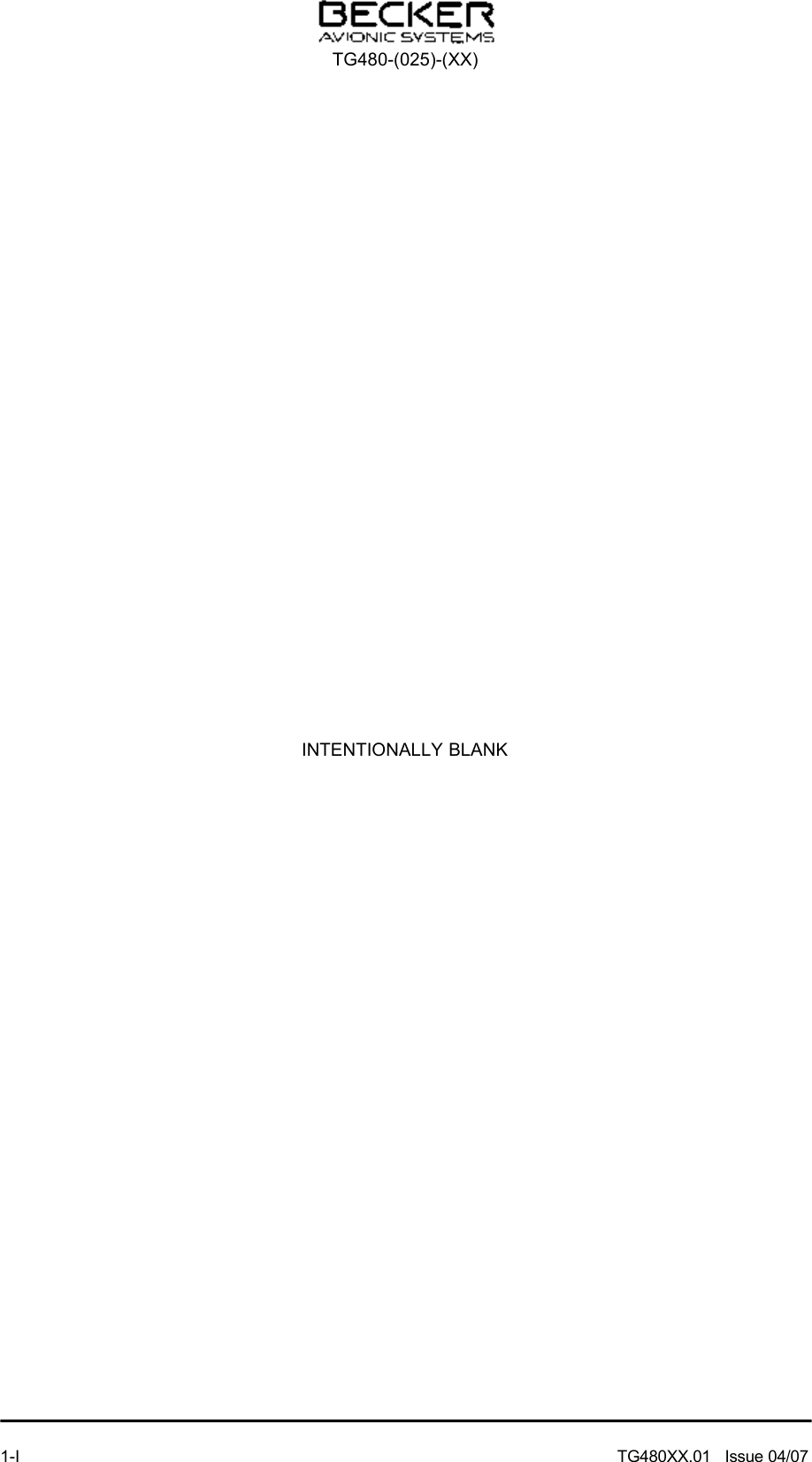 INTENTIONALLY BLANKTG480-(025)-(XX)1-I  TG480XX.01   Issue 04/07