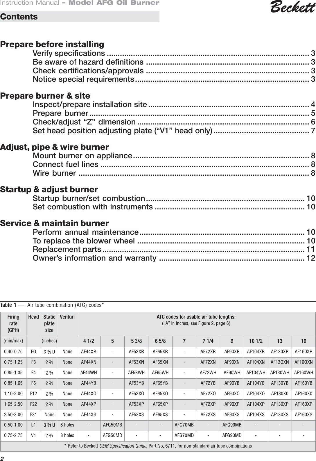 Page 2 of 12 - Beckett Beckett-Afg-Oil-Burner-Instruction-Manual- ManualsLib - Makes It Easy To Find Manuals Online!  Beckett-afg-oil-burner-instruction-manual