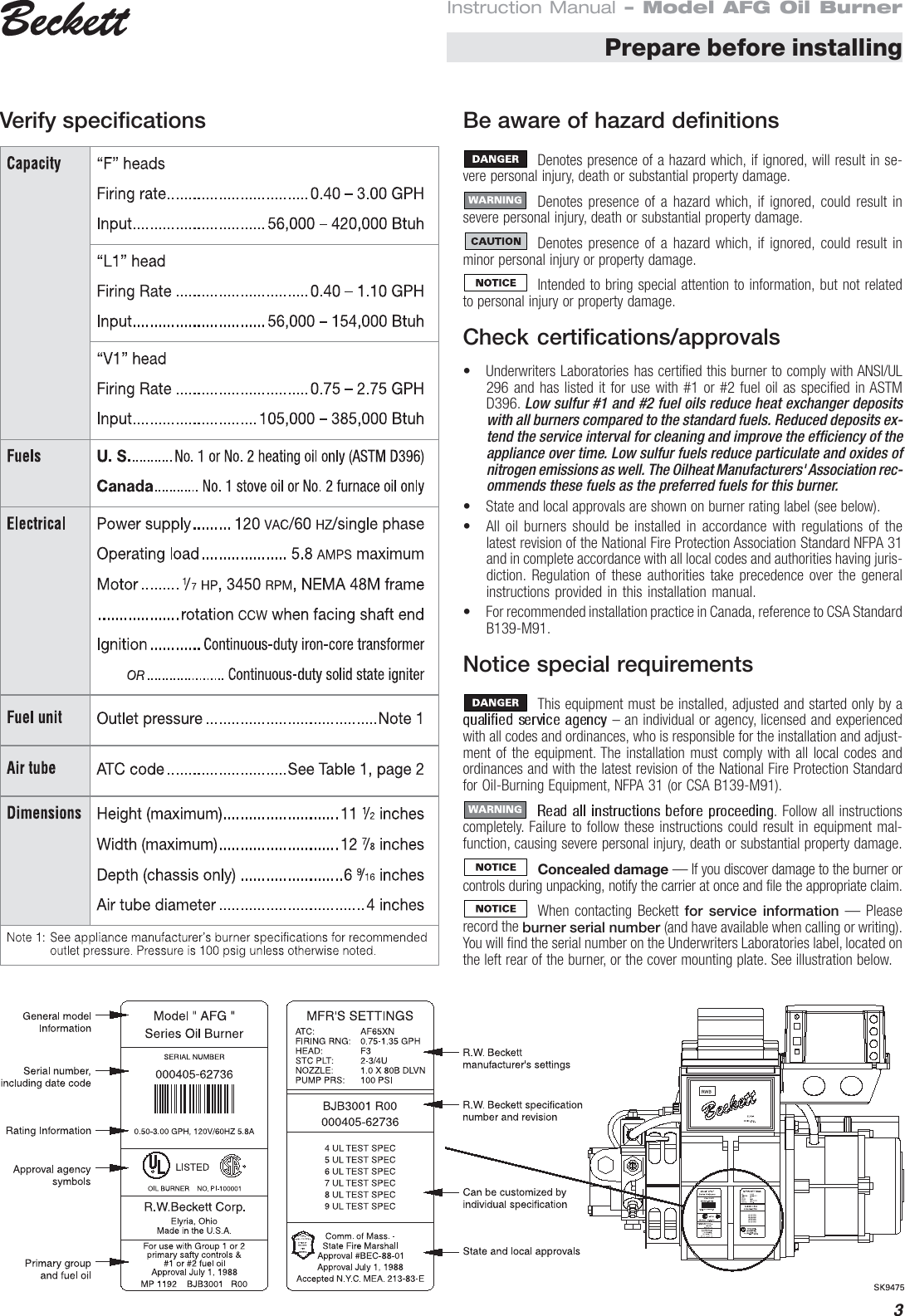 Page 3 of 12 - Beckett Beckett-Afg-Oil-Burner-Instruction-Manual- ManualsLib - Makes It Easy To Find Manuals Online!  Beckett-afg-oil-burner-instruction-manual