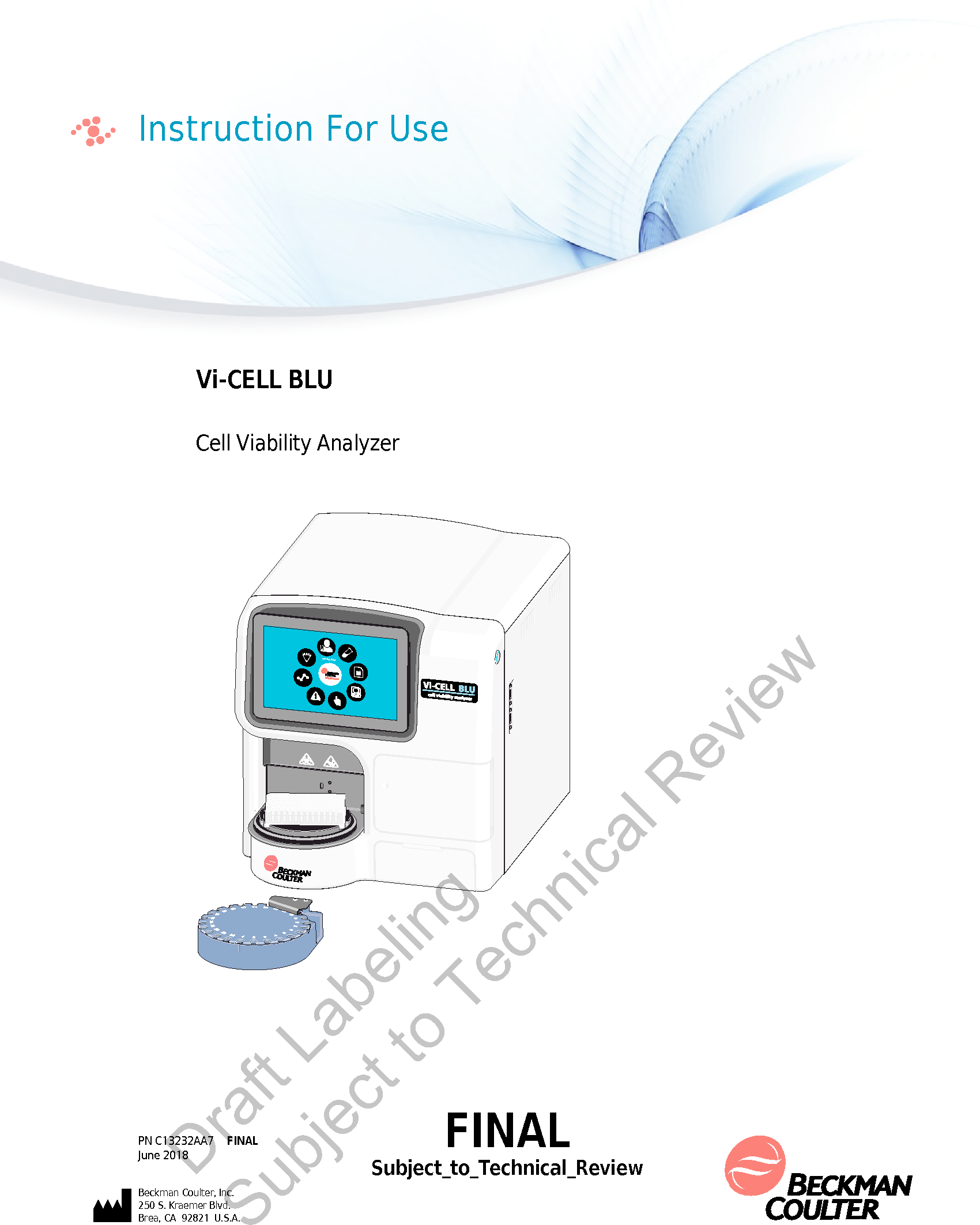 Beckman Coulter RFIDM2 Cell Analyzer User Manual C13232AA