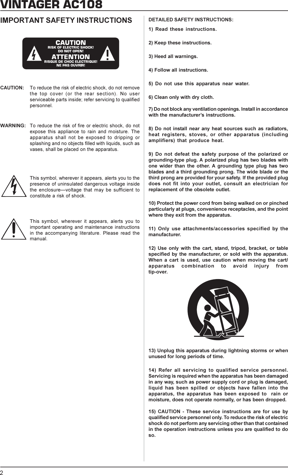 Page 2 of 8 - Behringer Behringer-Ac108-Users-Manual- DATA-MANFULL_AC108_ENG_Rev_A.pmd  Behringer-ac108-users-manual