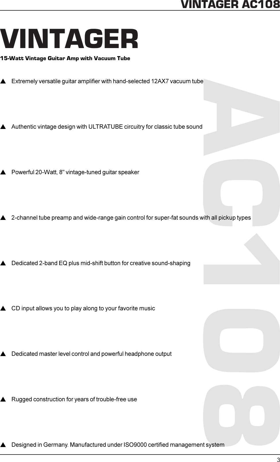 Page 3 of 8 - Behringer Behringer-Ac108-Users-Manual- DATA-MANFULL_AC108_ENG_Rev_A.pmd  Behringer-ac108-users-manual